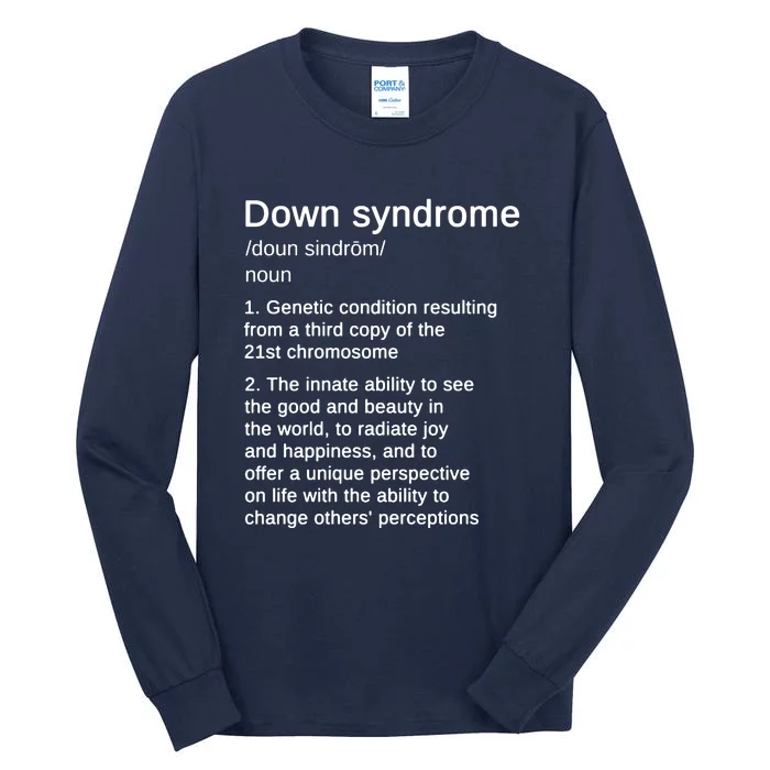 Down Syndrome Definition Awareness Month Tall Long Sleeve T-Shirt