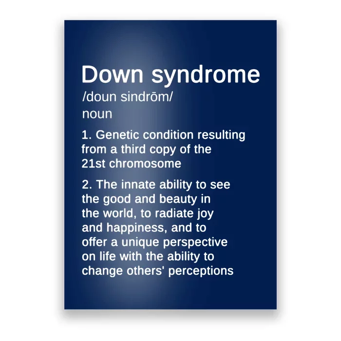 Down Syndrome Definition Awareness Month Poster