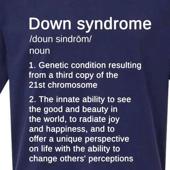 Down Syndrome Definition Awareness Month Sueded Cloud Jersey T-Shirt