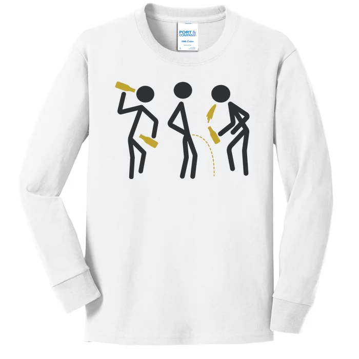 Drunk Stickfigers Kids Long Sleeve Shirt