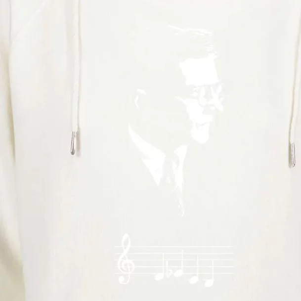 Dmitri Shostakovich Dsch Motif Musical Notes Womens Funnel Neck Pullover Hood