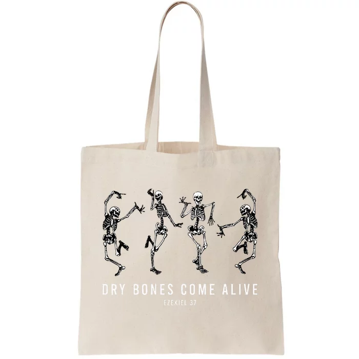 Dancing Skeleton Dry Bones Come Alive Christian Halloween Tote Bag