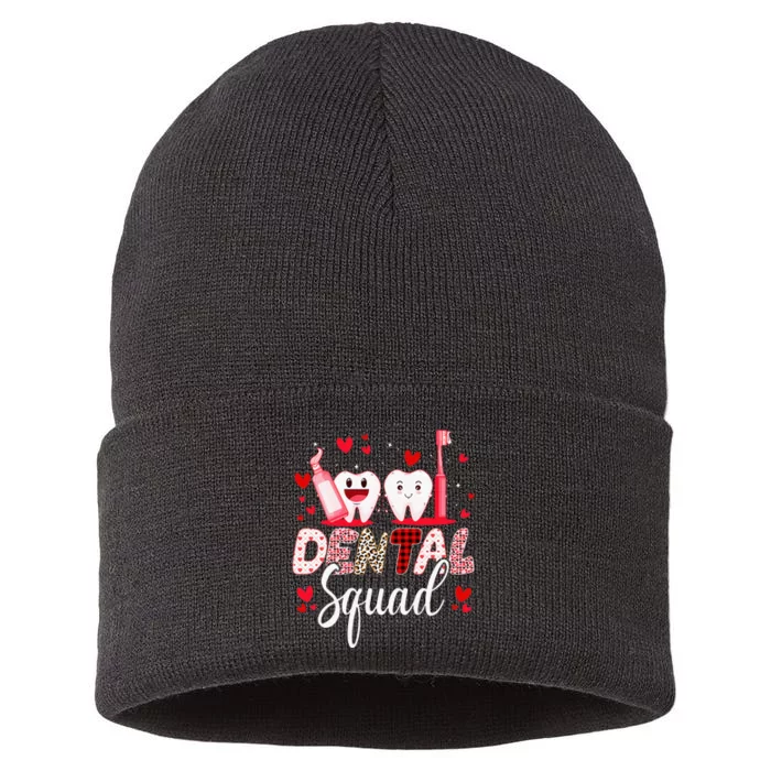 Dental Squad Dental Assistant Dentist Happy Valentine's Day Sustainable Knit Beanie