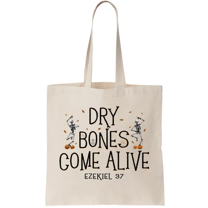 Dancing Skeleton Dry Bones Come Alive Halloween Christian Tote Bag