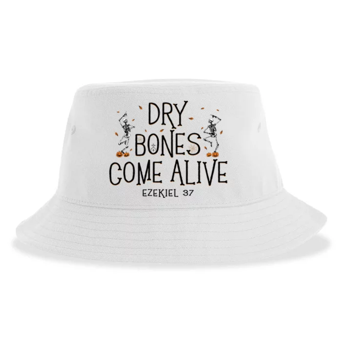 Dancing Skeleton Dry Bones Come Alive Halloween Christian Sustainable Bucket Hat