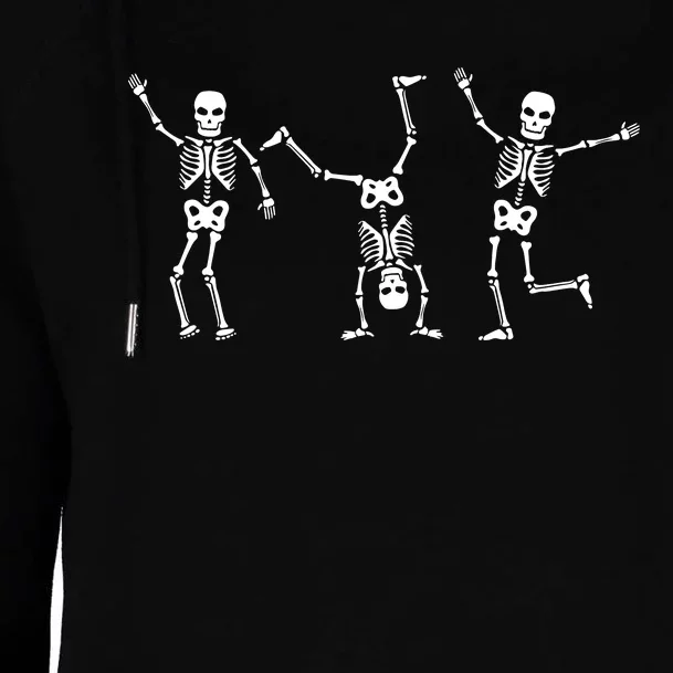 Dancing Skeleton Dance Challenge Halloween Scary Skeleton Womens Funnel Neck Pullover Hood