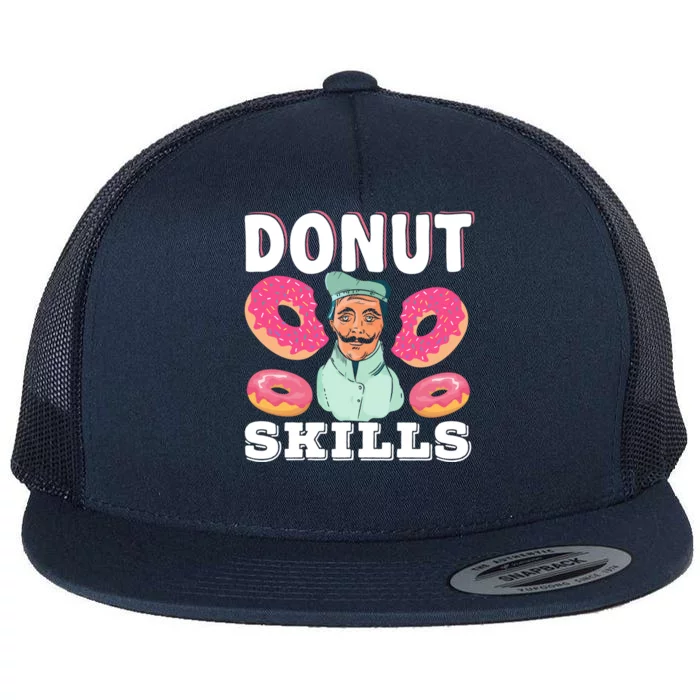 Donut Skills Dabbing Baker Pastry Chef Doughnut Maker Baking Gift Flat Bill Trucker Hat