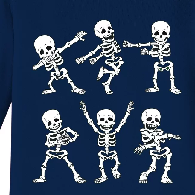 Dancing Skeletons Dance Challenge Girl Halloween Baby Long Sleeve Bodysuit