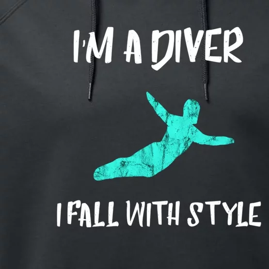 Diver Springboard Diving Platform Diving Aquatic Sport Great Gift Performance Fleece Hoodie