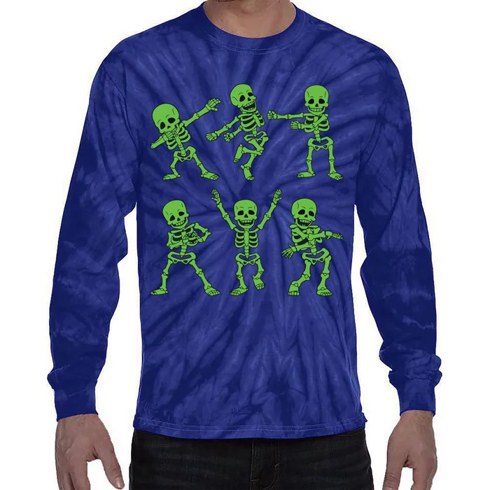 Dancing Skeletons Dance Challenge Girl Halloween Tie-Dye Long Sleeve Shirt