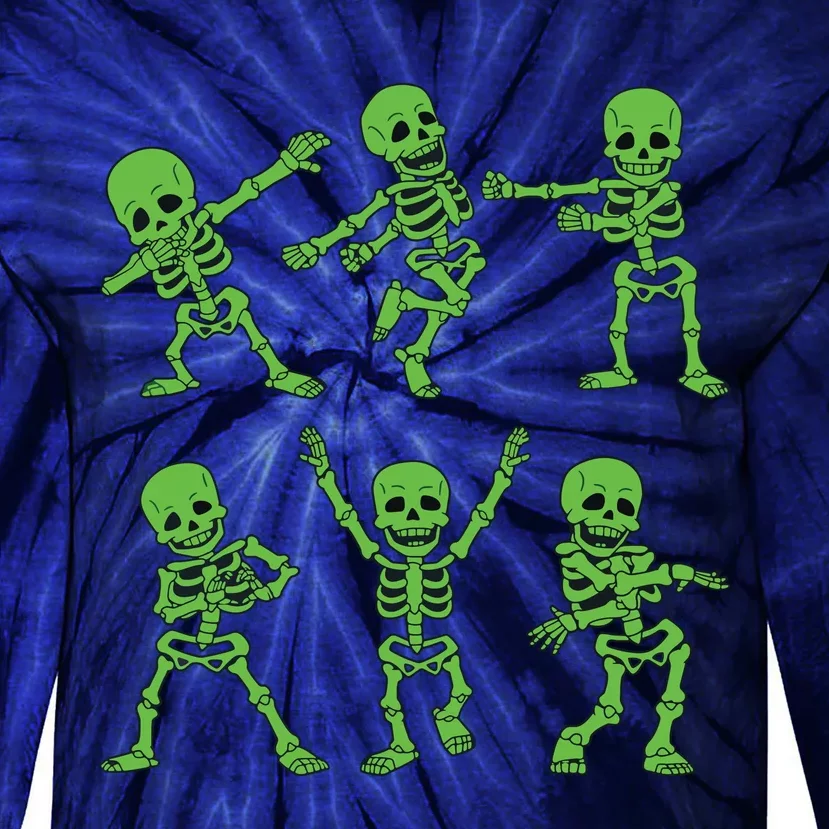 Dancing Skeletons Dance Challenge Girl Halloween Tie-Dye Long Sleeve Shirt