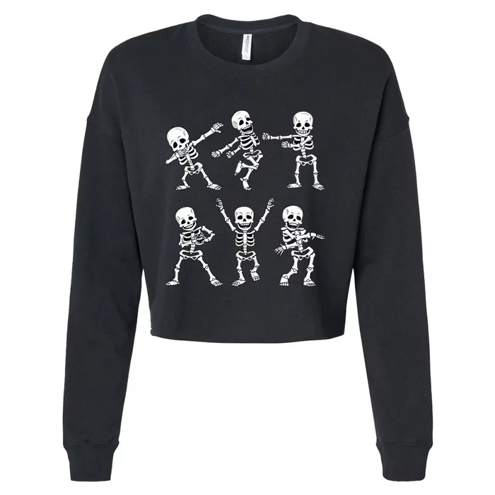 Dancing Skeletons Dance Challenge Halloween Cropped Pullover Crew