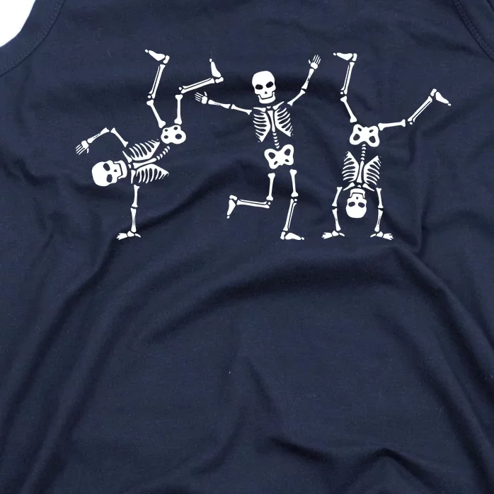 Dancing Skeletons Dance Challenge Halloween Scary Skeleton Tank Top