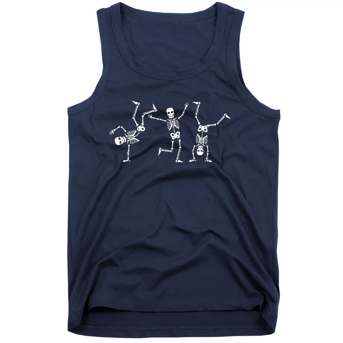 Dancing Skeletons Dance Challenge Halloween Scary Skeleton Tank Top