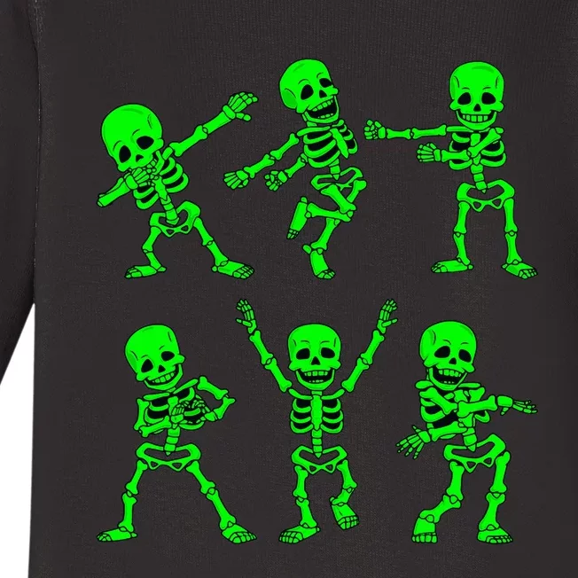 Dancing Skeletons Dance Challenge Halloween Baby Long Sleeve Bodysuit