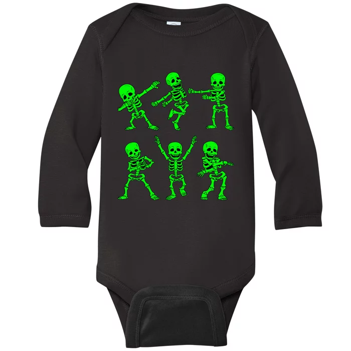 Dancing Skeletons Dance Challenge Halloween Baby Long Sleeve Bodysuit