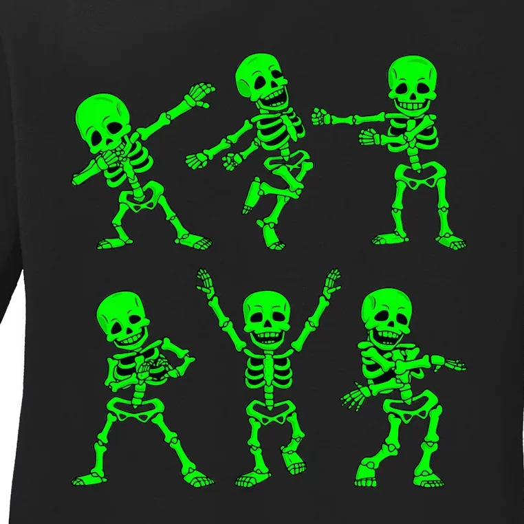 Dancing Skeletons Dance Challenge Halloween Ladies Long Sleeve Shirt