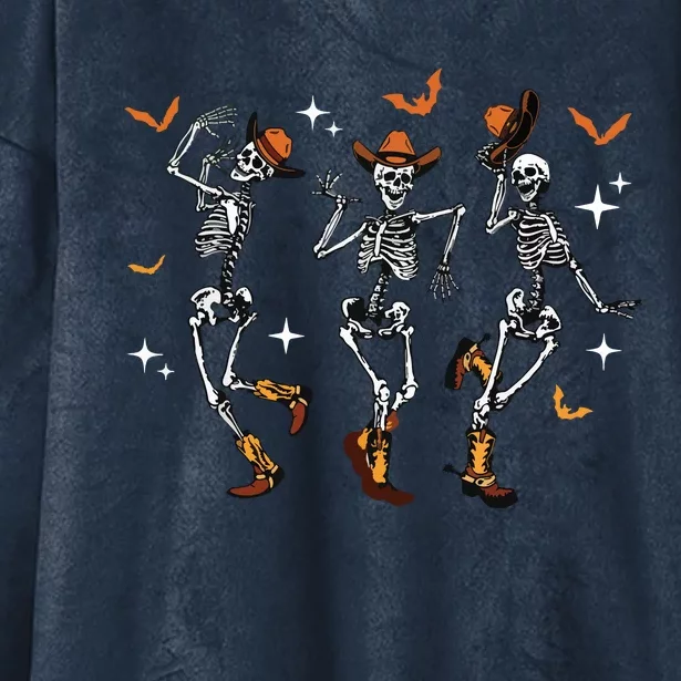 Dancing Skeletons Dance Cowboy Western Halloween Costume Hooded Wearable Blanket