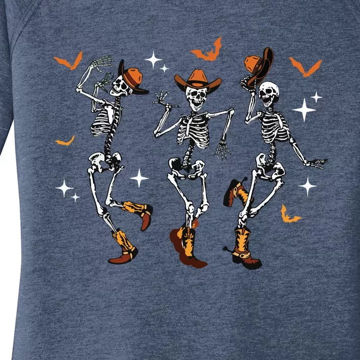 Dancing Skeletons Dance Cowboy Western Halloween Costume Women's Perfect Tri Tunic Long Sleeve Shirt