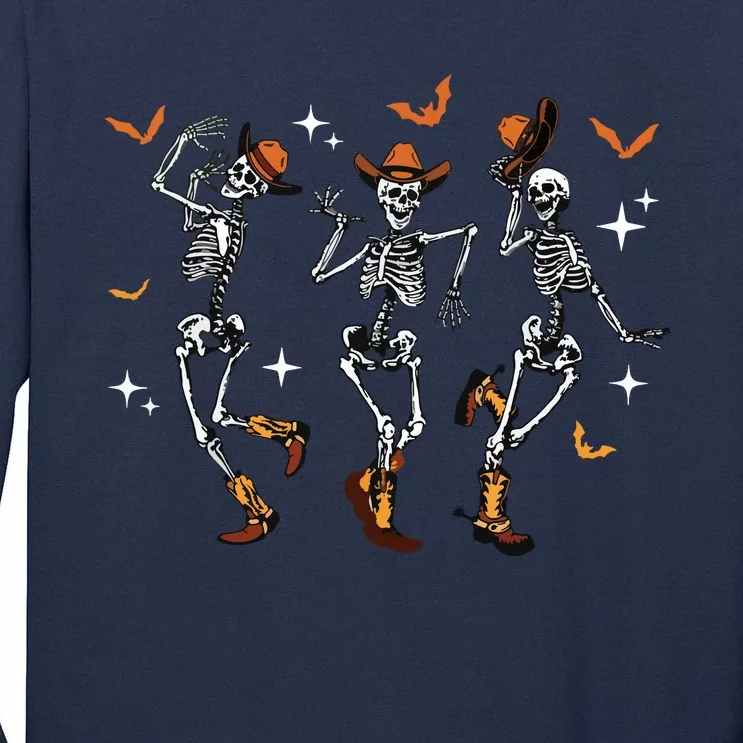 Dancing Skeletons Dance Cowboy Western Halloween Costume Tall Long Sleeve T-Shirt