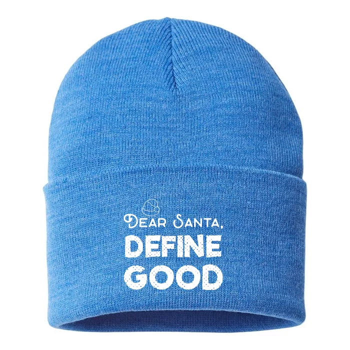 Dear Santa: Define Good Christmas Cute Gift Sustainable Knit Beanie