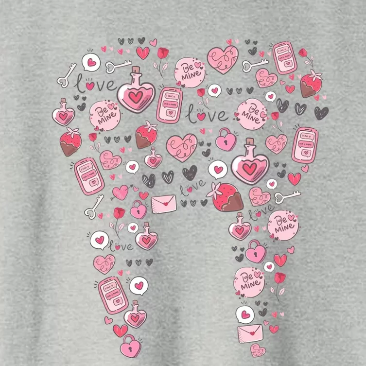 Dental Squad Dental Assistant Dentist Happy Valentine's Day Gift Women's Crop Top Tee