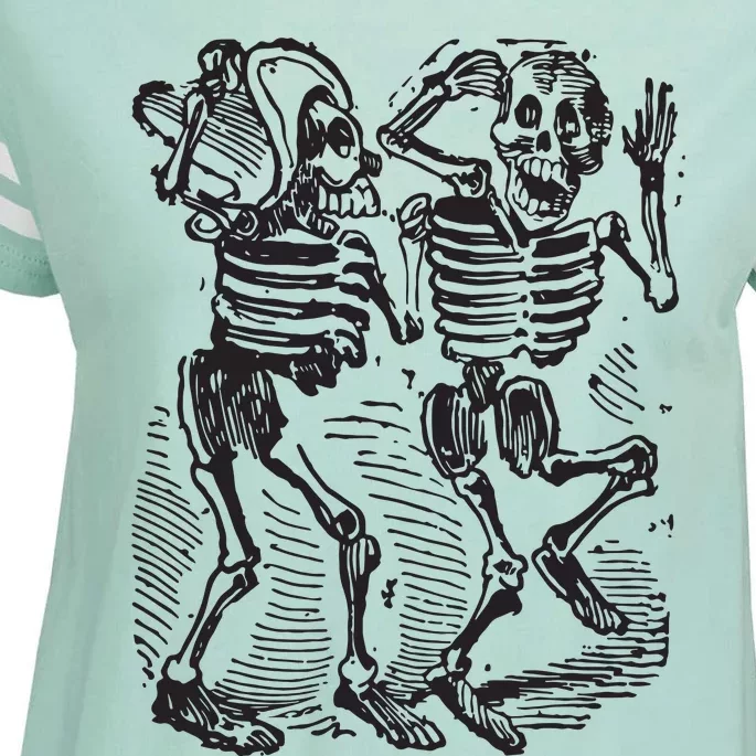 Dancing Skeletons Day Of Dead Dia De Los Muertos Enza Ladies Jersey Football T-Shirt