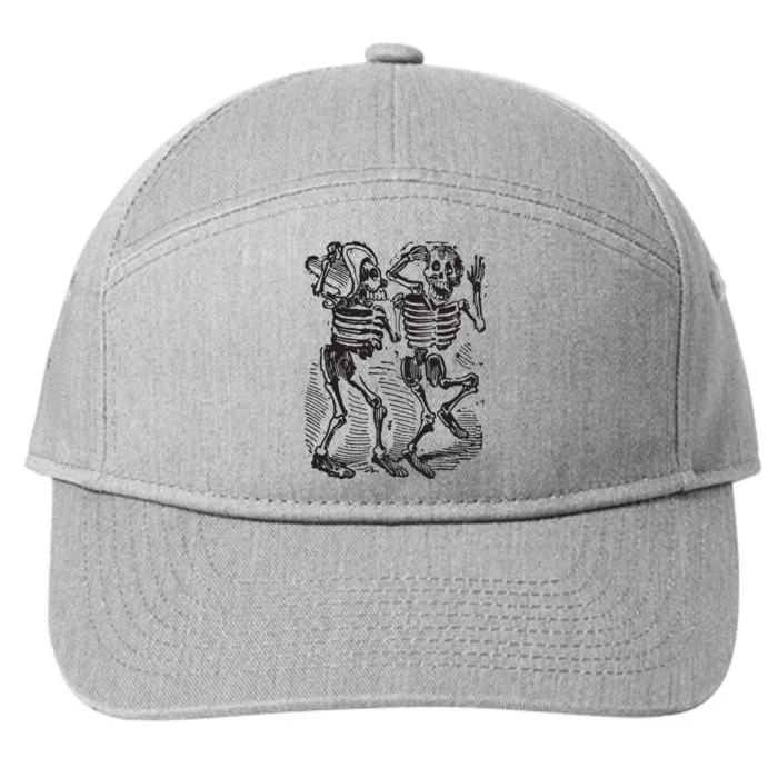 Dancing Skeletons Day Of Dead Dia De Los Muertos 7-Panel Snapback Hat