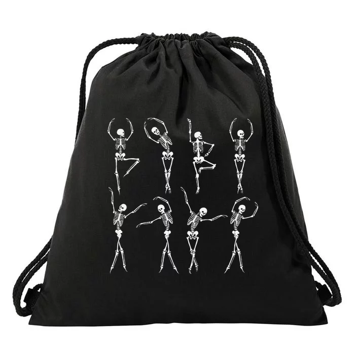 Dancing Skeleton Dance Scary Halloween Drawstring Bag