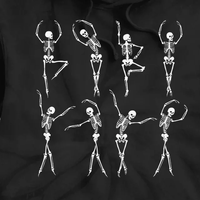 Dancing Skeleton Dance Scary Halloween Tie Dye Hoodie