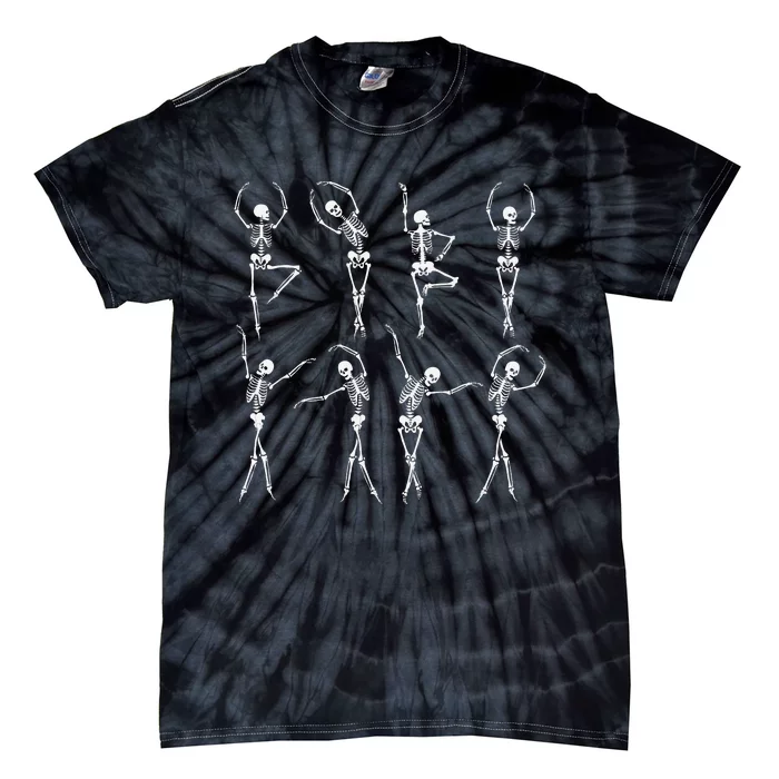 Dancing Skeleton Dance Scary Halloween Tie-Dye T-Shirt