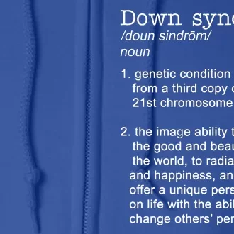 Down Syndrome Definition Full Zip Hoodie