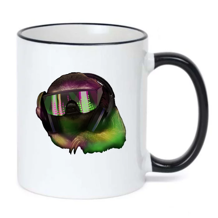 DJ Sloth Black Color Changing Mug