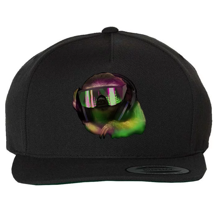 DJ Sloth Wool Snapback Cap