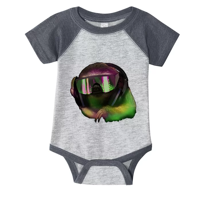 DJ Sloth Infant Baby Jersey Bodysuit