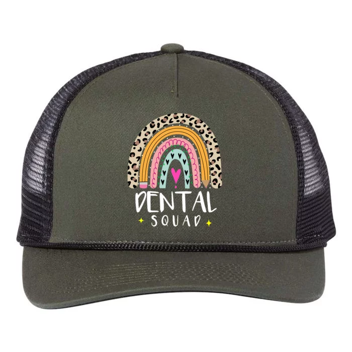 Dental Squad Dentist Dentistry Assistant Hygienist Rainbow Meaningful Gift Retro Rope Trucker Hat Cap