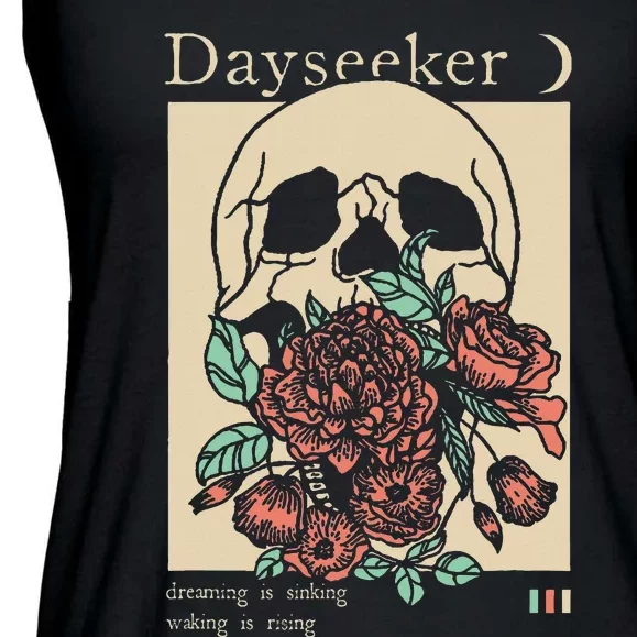 Dayseeker Skull Dearming Is Sinking Waking Is Rising Ladies Essential Flowy Tank