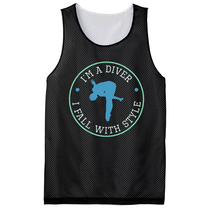 Diver Springboard Diving Platform Diving Aquatic Mesh Reversible Basketball Jersey Tank