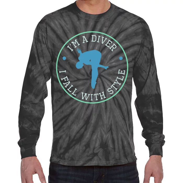 Diver Springboard Diving Platform Diving Aquatic Tie-Dye Long Sleeve Shirt