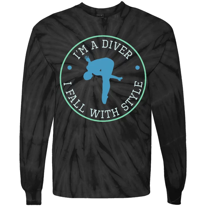 Diver Springboard Diving Platform Diving Aquatic Tie-Dye Long Sleeve Shirt