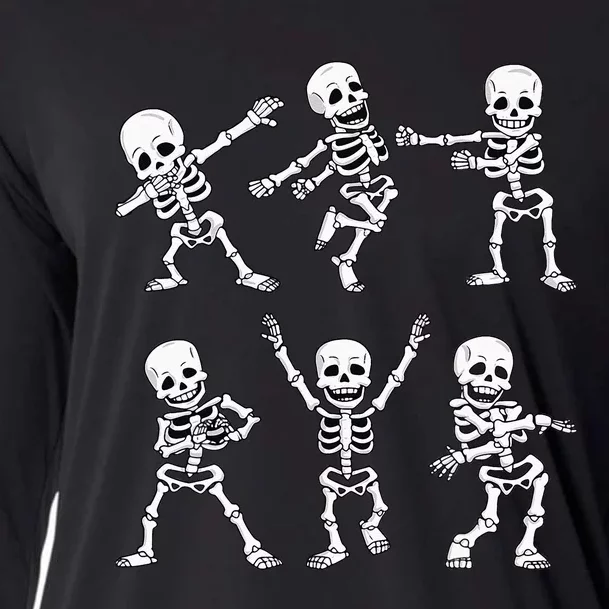 Dancing Skeletons Dance Challenge Girl Kids Halloween Cooling Performance Long Sleeve Crew