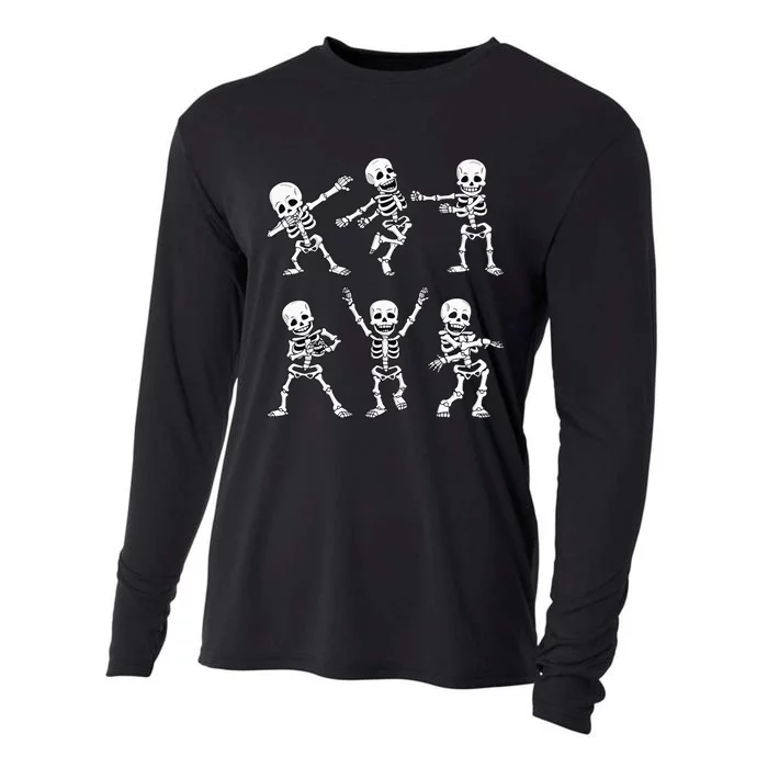 Dancing Skeletons Dance Challenge Girl Kids Halloween Cooling Performance Long Sleeve Crew