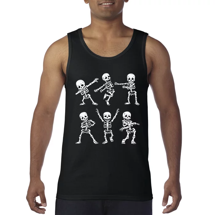 Dancing Skeletons Dance Challenge Girl Kids Halloween Tank Top