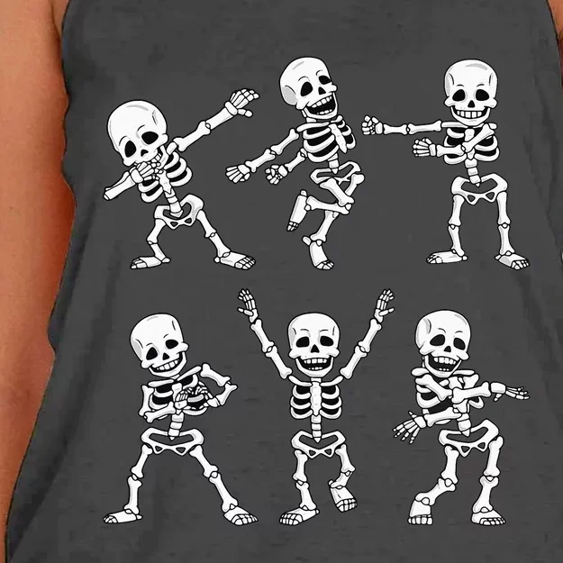 Dancing Skeletons Dance Challenge Girl Kids Halloween Women's Knotted Racerback Tank