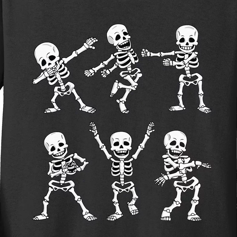 Dancing Skeletons Dance Challenge Girl Kids Halloween Kids Long Sleeve Shirt