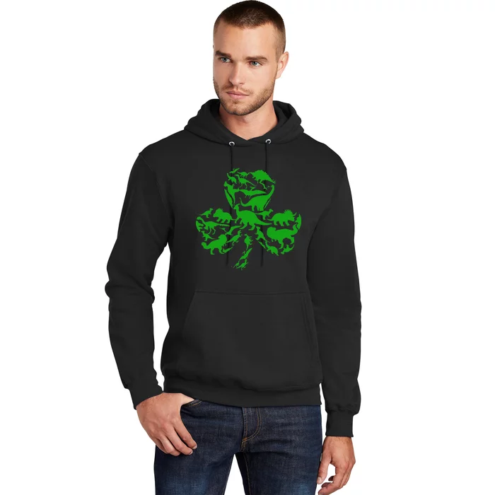 Dinosaur Shamrock Dino Clover Leaf St Patricks Day Hoodie