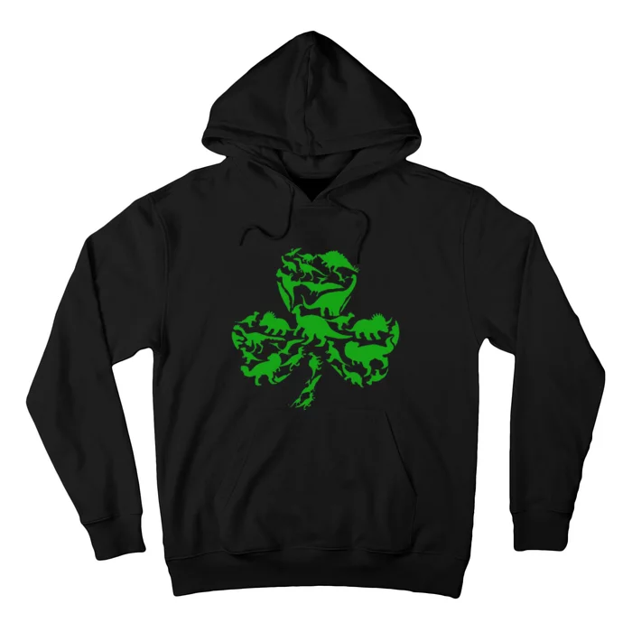 Dinosaur Shamrock Dino Clover Leaf St Patricks Day Hoodie