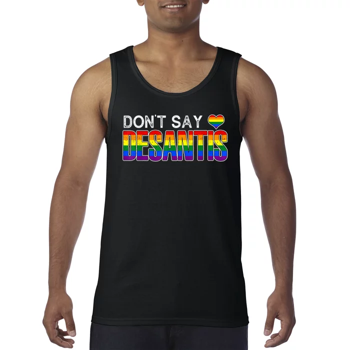 Don't Say DeSantis Rainbow Say Gay Graphic Tank Top