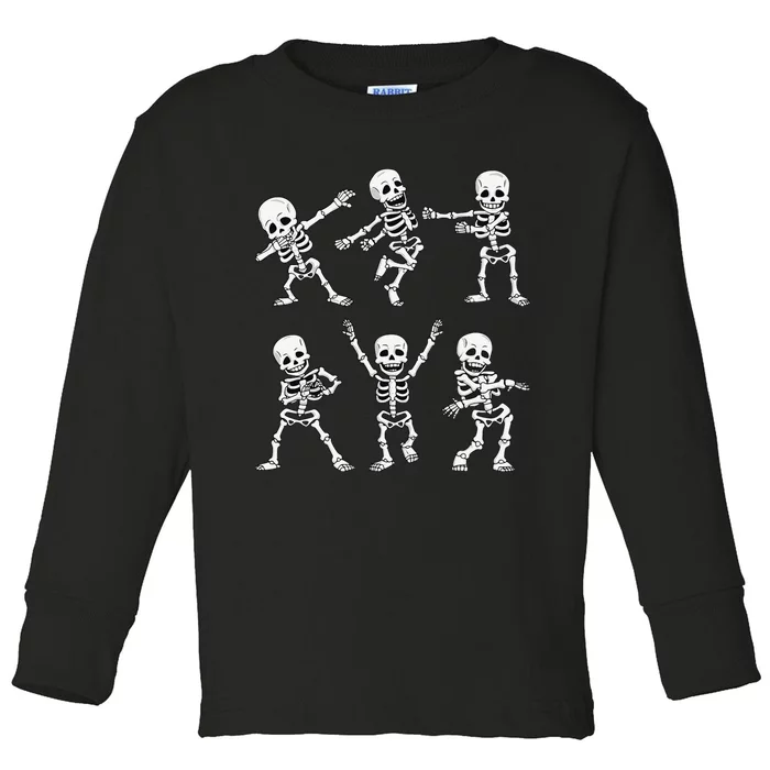 Dancing Skeletons Dance Challenge Halloween Toddler Long Sleeve Shirt