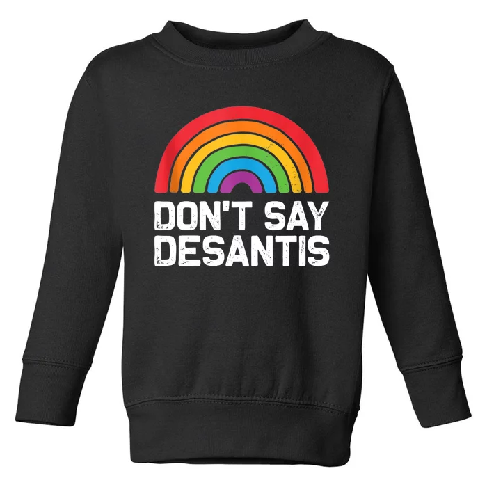 Don't Say DeSantis Rainbow Say Gay Graphic Toddler Sweatshirt